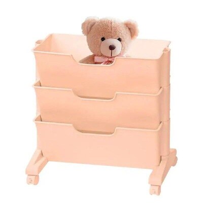 Rolling Uftility Book Cart 3-Layered Movable Book Storage