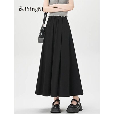 Beiyingni Womens Summer High Waist Maxi Skirt Korean Fashio