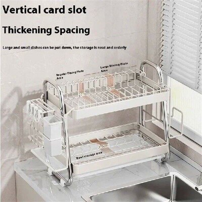 Kitchen Dish Drying Rack 2/3 Tiers Kitchen Storage Rack