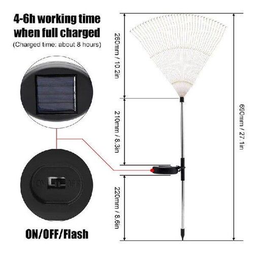 Solar Powered Outdoor Grass Globe Dandelion Fireworks Lamp
