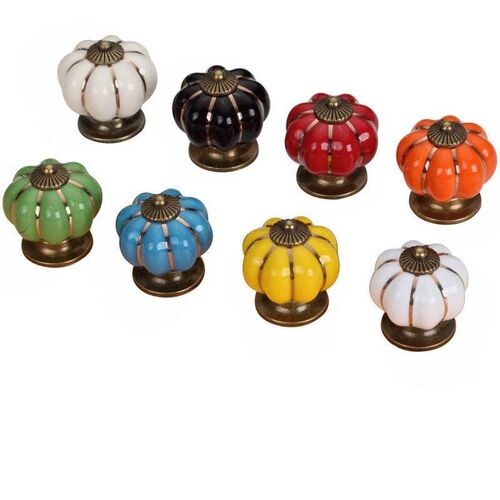 Pumpkin Ceramic Handles 40mm Drawer Knobs Single Hole Closet