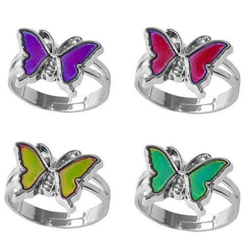 Big Peach Heart Mood Ring Color Change  Adjustable Emotion F