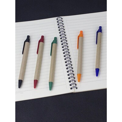 Eco Paper Ball Pen Black Ink Custom Ballpoint Green Concept