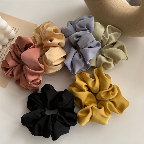 2PCWomen Silk Scrunchie Elastic Handmade Multicolor Hair Ban