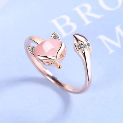 fuyo Korean Daisy Flower Elegant Opening Rings Women Adjusta