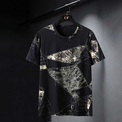 Summer mens fattening increase ice silk cotton tide fat T-s