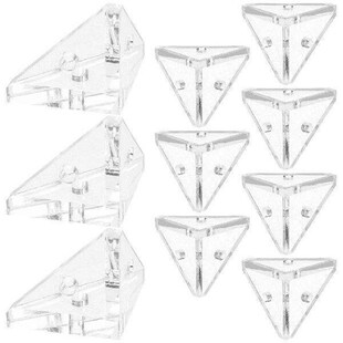 10 Pcs Triangular Bracket Acrylic Corner Braces Cabinet