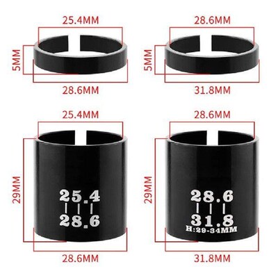Bicycle Front Fork Conversion Sleeve 25.4/31.8