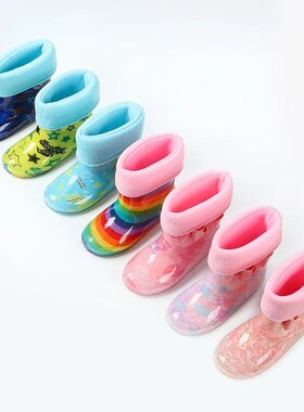 Kids Rain Boots Toddler Waterproof Rubber Rain Shoes Boys So