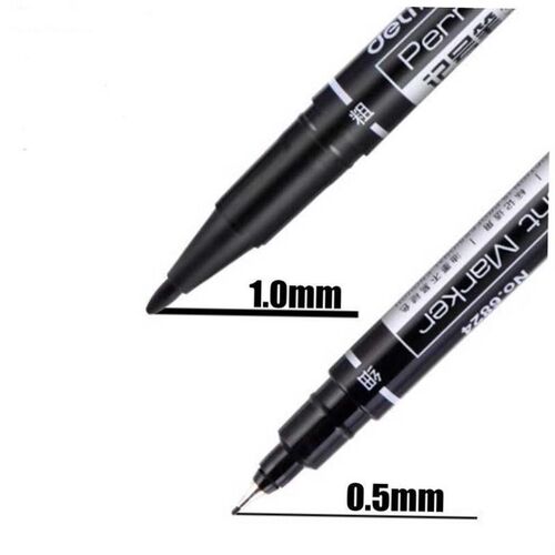 9pcs/Set Twin Tip Permanent Markers, Black, Red,Blue Ink, 1