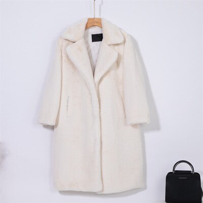 2021 New Women Winter Warm Faux Fur Coat Thick Women Long Co
