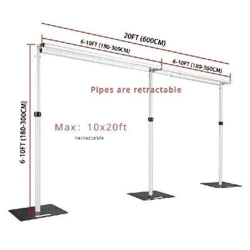 3x6M Stable Aluminum Frame Drape Backdrop Stands for