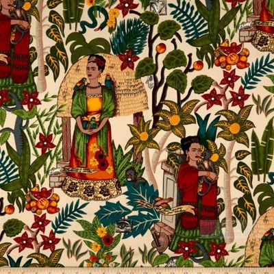 纽约下城公园进口布料种植园中的缤纷弗里达 沙发靠垫套桌布等