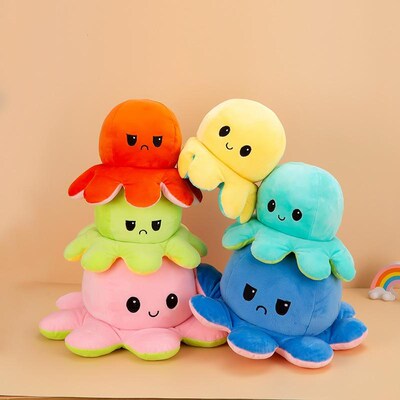Reversible Flip octopus Plush Stuffed Toy Soft Animal Home