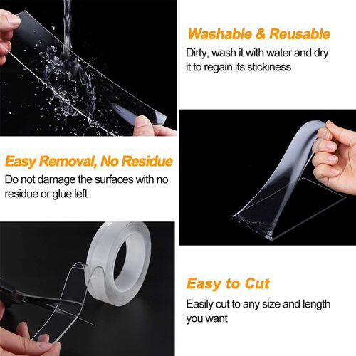1-10M Nano Double Sided Tape Heavy Duty Transparent Adhesive