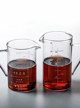 耐热玻璃咖啡壶高硼硅分享壶带刻度滴滤式手冲器具刻度量杯0ml