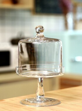 Chinese cake cover display stand, high pin cake plate, glass
