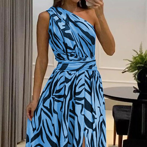Women Maxi Dress  Spring Summer Fashion One Shoulder