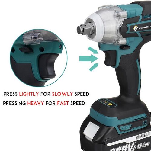 NEW 22800mAh 288VF Brushless Electric Impact Wrench 1/2 Lith