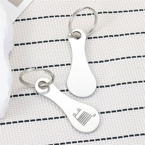 1Pc Cart Shopping Token Trolley Key Keychain Coin Quarter Gr