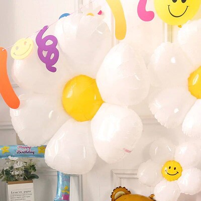 3/1pcs White Daisy Flower Balloon Multi Size Sunflower Foil