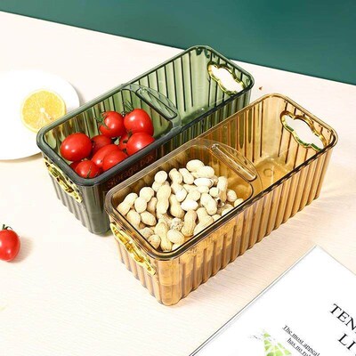 Large Capacity Plastic Snack Box for Living Room, Detachable