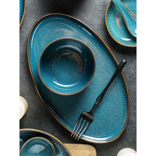 1PC Nordic Style Ceramic Long Plate Big Fish Dish Steamed F
