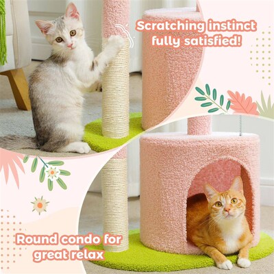 Flower Cat Tree for Indoor Cats, Small Cat Tower with Sisal