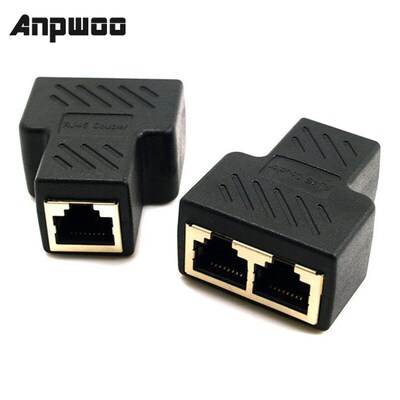 ANPWOO 1 To 2 Ways RJ45 LAN Ethernet Network Cable  Splitter