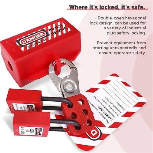 BAAG-Lockout Tagout Kit Lockout Hasps,Safety Pads,Plug