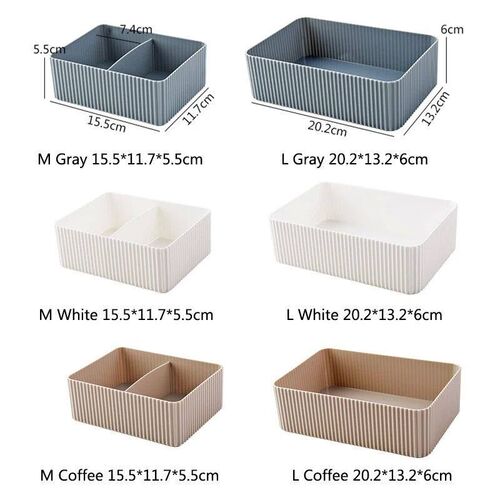 Stackable  Plastic Home Office Bathroom Storage Box Grid Des