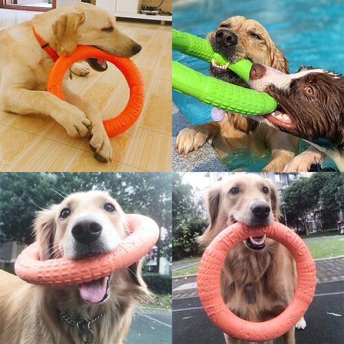 18/27CM Dog Toys for Large Dogs EVA Interactive Training Rin