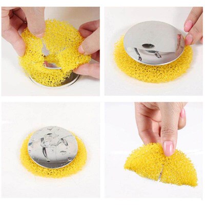 Hair Filter Sponge Drain Cover for Bathtub, Sink, and Basin