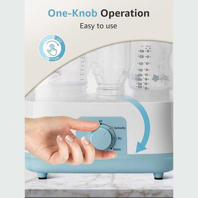 Bottle sterilizer, baby specific steam integrated sterilizer