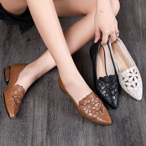 2023 New Mid Heel Casual Shoes for Women Heels Wedding Hollo