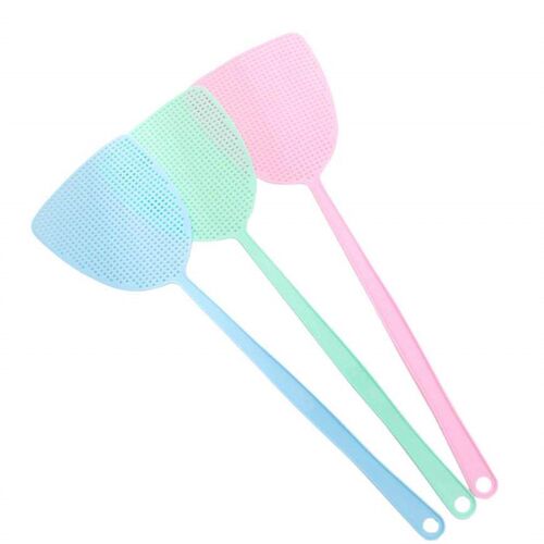 Colorful Long-Handle Plastic Fly Swatter, Manual Insect Swat