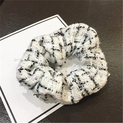 Women Scrunchies Elastic Hair Ties Bands Adult Number 5 Plai