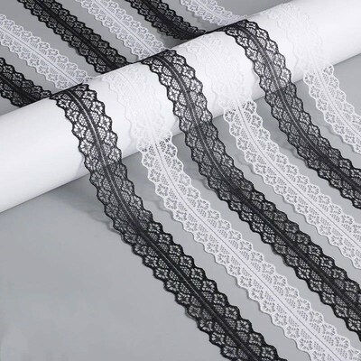 Lace Braided Shoelaces  2.9CM Width Fancy Flat Shoelace Blac