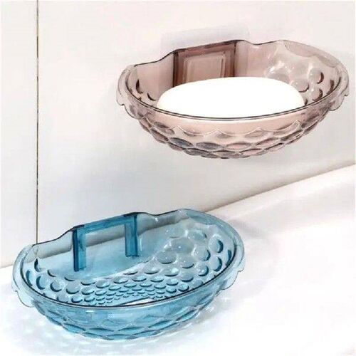 Wall Mounted Soap Dish Drain Transparent Acrylic Soap