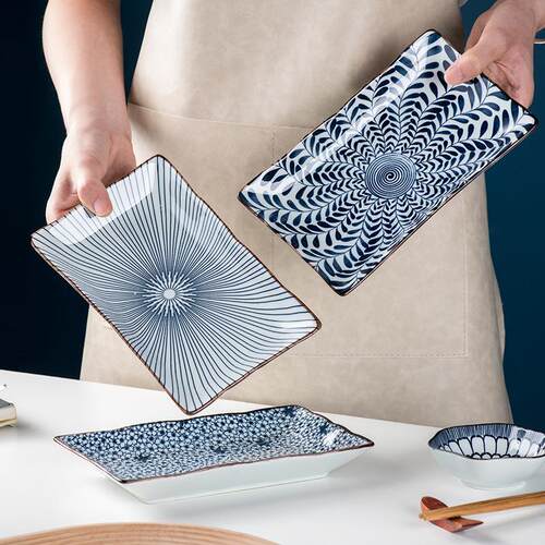 Japanese style blue and white rice bowl ceramic tableware g