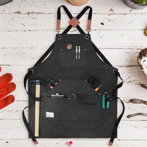 1PCS Kitchen Apron Thickened Multi-Pocket Adjustable Strap
