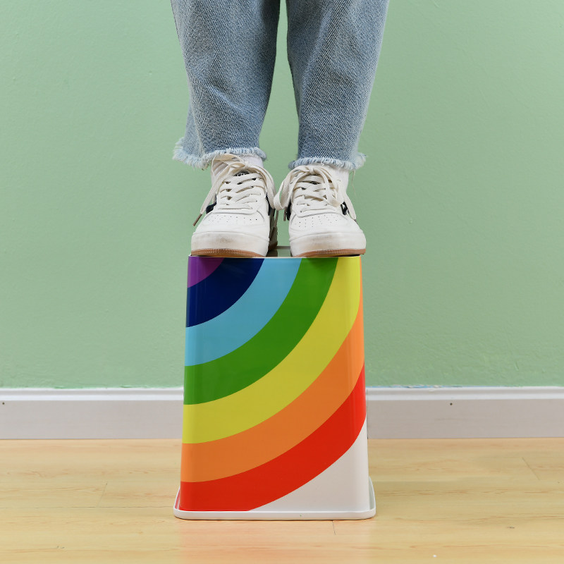 家用卡通垃圾桶可爱少女卧室客厅创意垃圾桶儿童小号纸篓带有摇盖