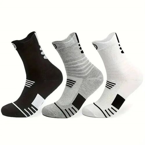3 Pair Men Comfort Fit Cuhion Performance Athletic Crew Soc