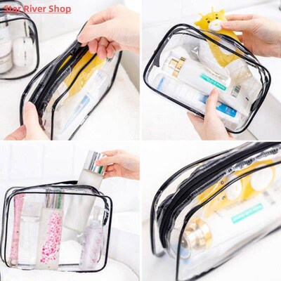 Transparent Cosmetic Bag PVC Women Zipper Clear Makeup Bags