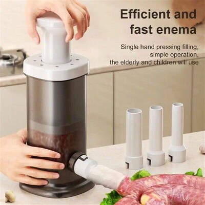 Sausage Machine with 4 Stuffing Tubes Manual Sausage Maker