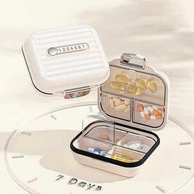 7 Grids Mini Portable Pill Box Weekly Medicine Vitamin Stora