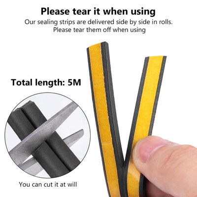 10 Meters Self-adhesive Door Sealing Tape Window Seal Strip