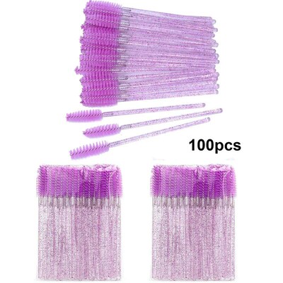 100pcs Disposable Eyelash Brushes Spoolies Micro Lash Mascar