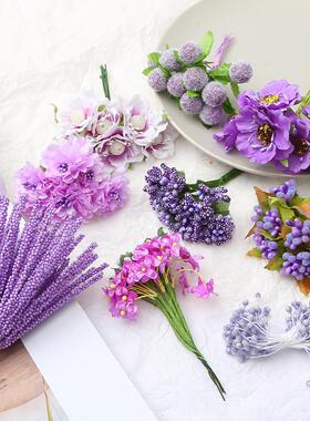 6/10/12/50/60/70/90pcs Purple Mixed Hybrid Flower Cherry Sta