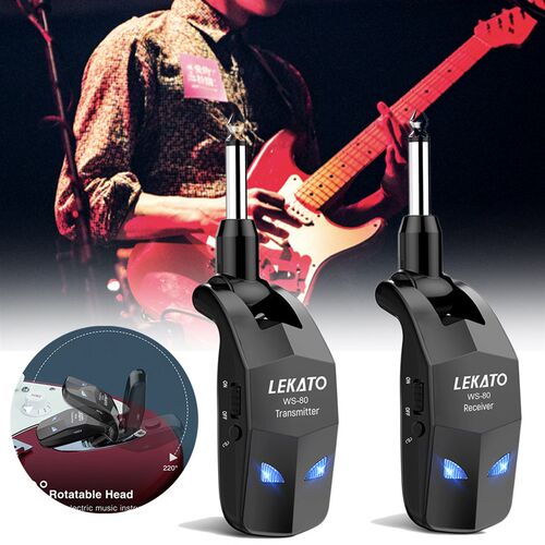 Lekato Wireless Guitar System 2.4Ghz Guitar Transmitter Rece